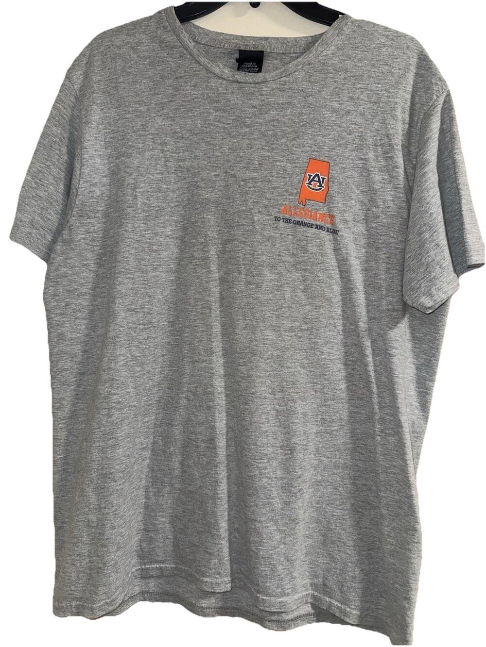 Auburn Tigers T-Shirt Men's XL Gray Allegiance Orange & Blue Graphic Short Slv